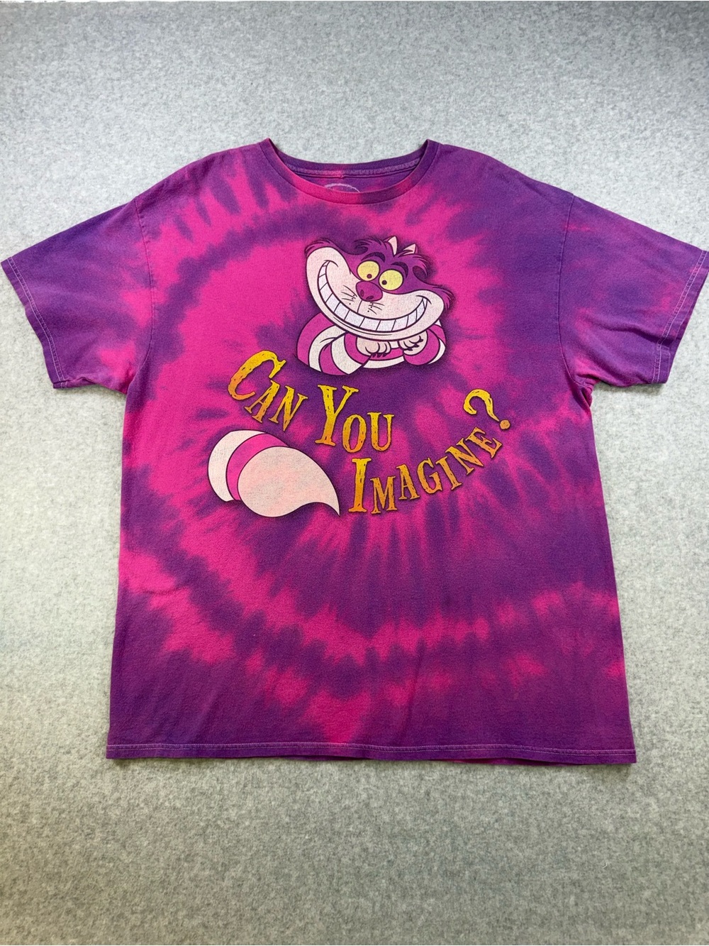 Can You Imagine? Cheshire Cat Tie-Dye T-Shirt - Purple/Pink XL
